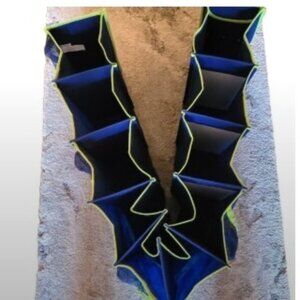 Hanging Shoe Closet Organizer | 10-Shelf | Side Pockets | Blue/Green w/Gift